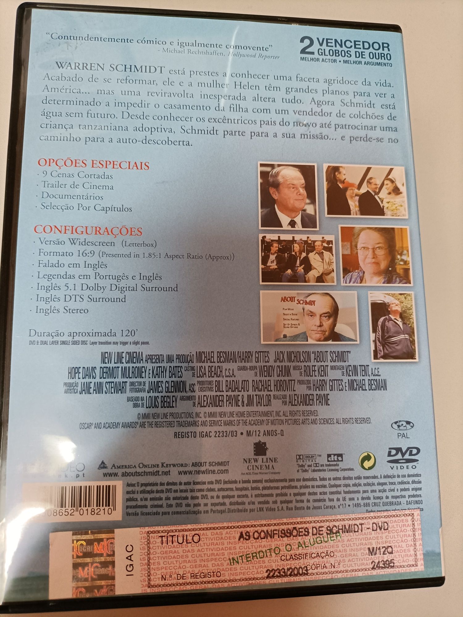 DVD original, "As confissões de Schmidt"