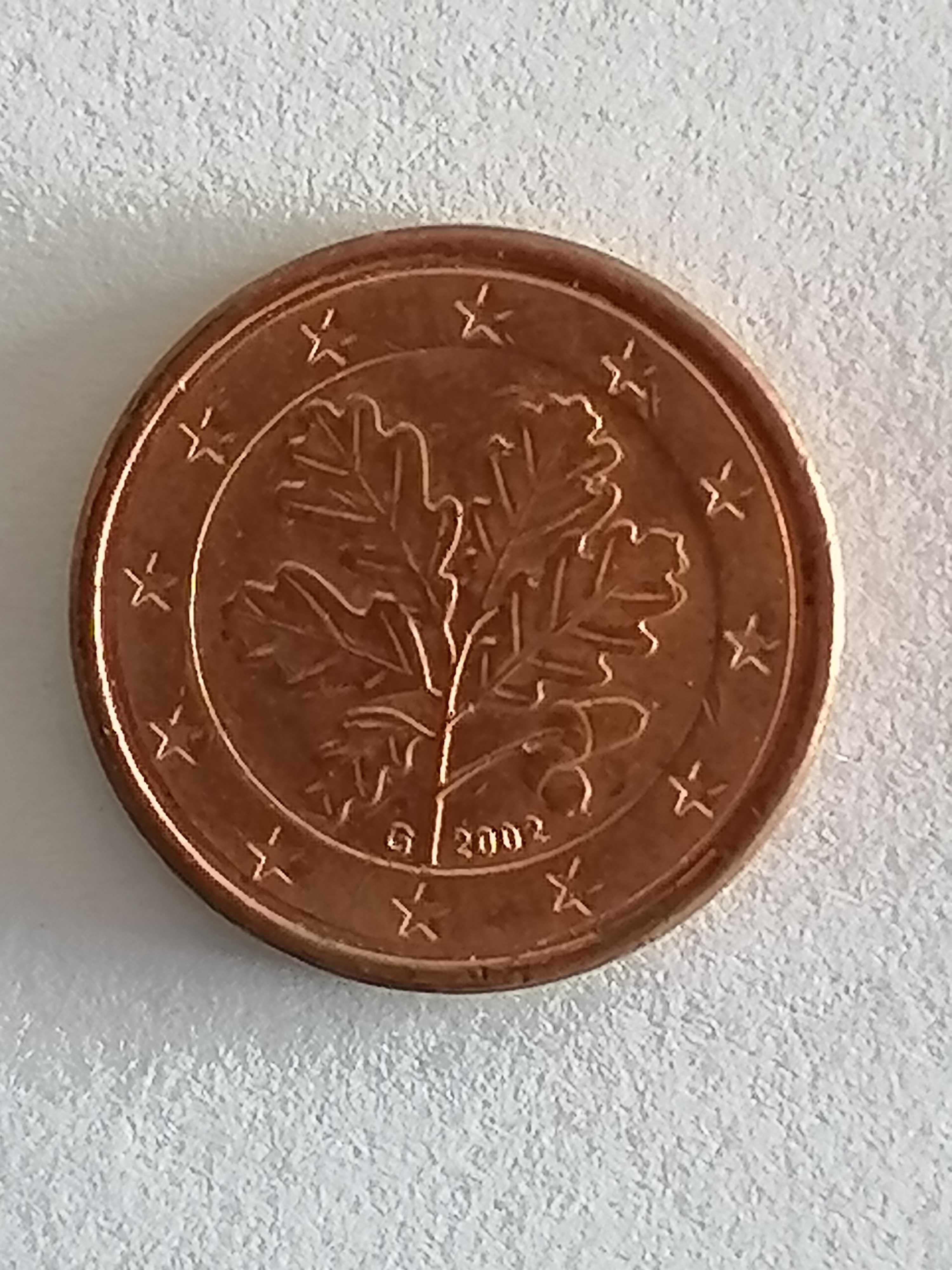 Moedas de 1 cêntimo A/F/D/G/J/-2002 Alemãs raras TROCA