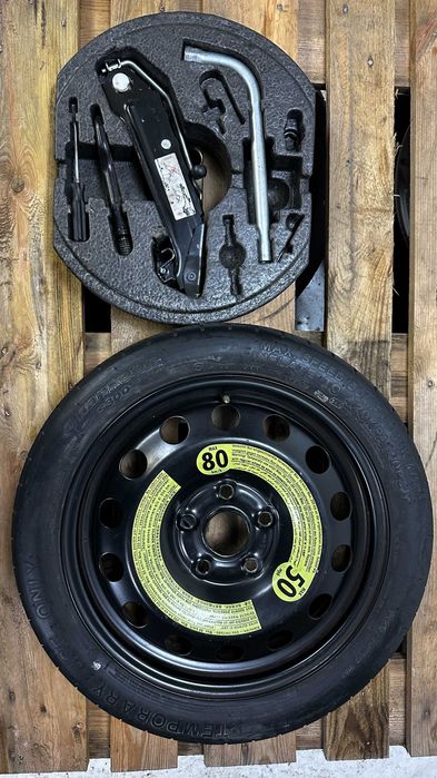 KOŁO DOJAZDOWE Zestaw VW SKODA SEAT AUDI R16 5X112 lewarek klucz zapas