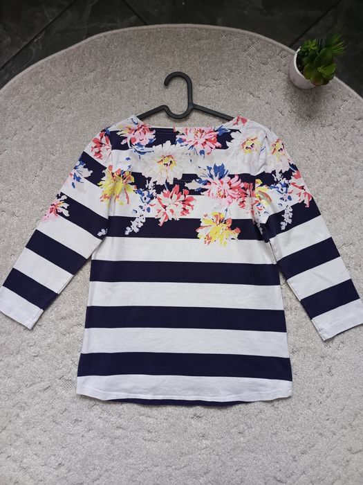 Bluzka Joules w paski z kwiatowym motywem, 100% bawełna, 38 M