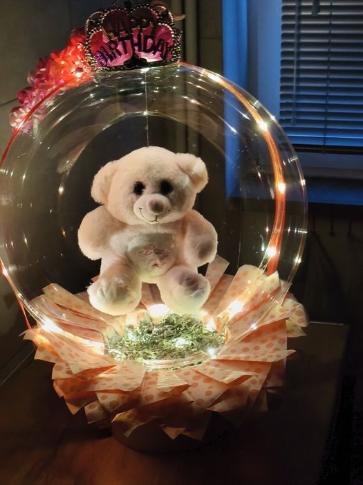 Balony z plusem , miś w Balonie na prezent