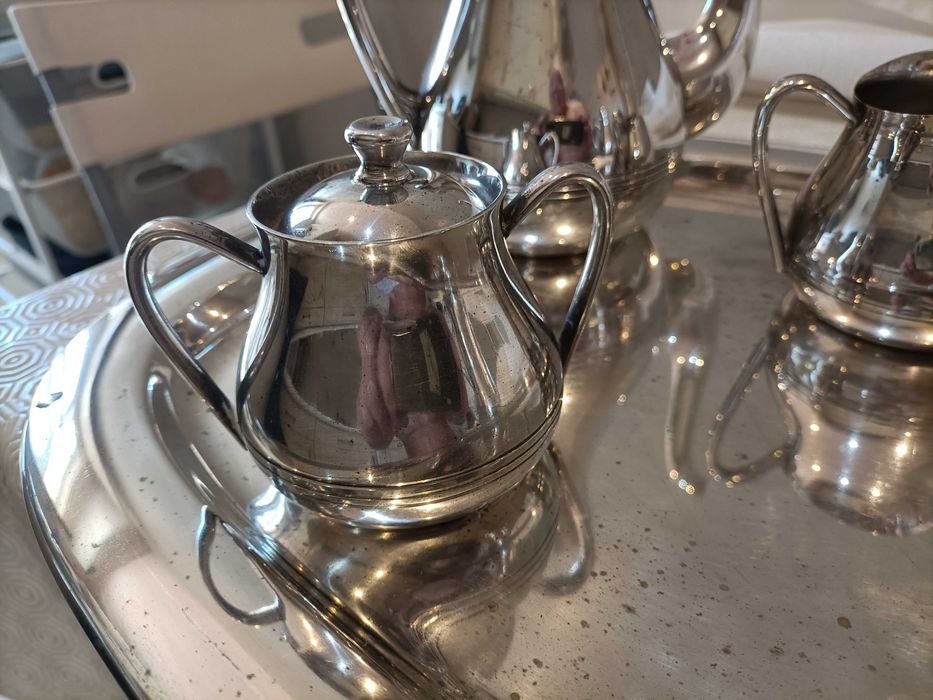 Serviço de Chá em Casquinha Banho Prata Marcado