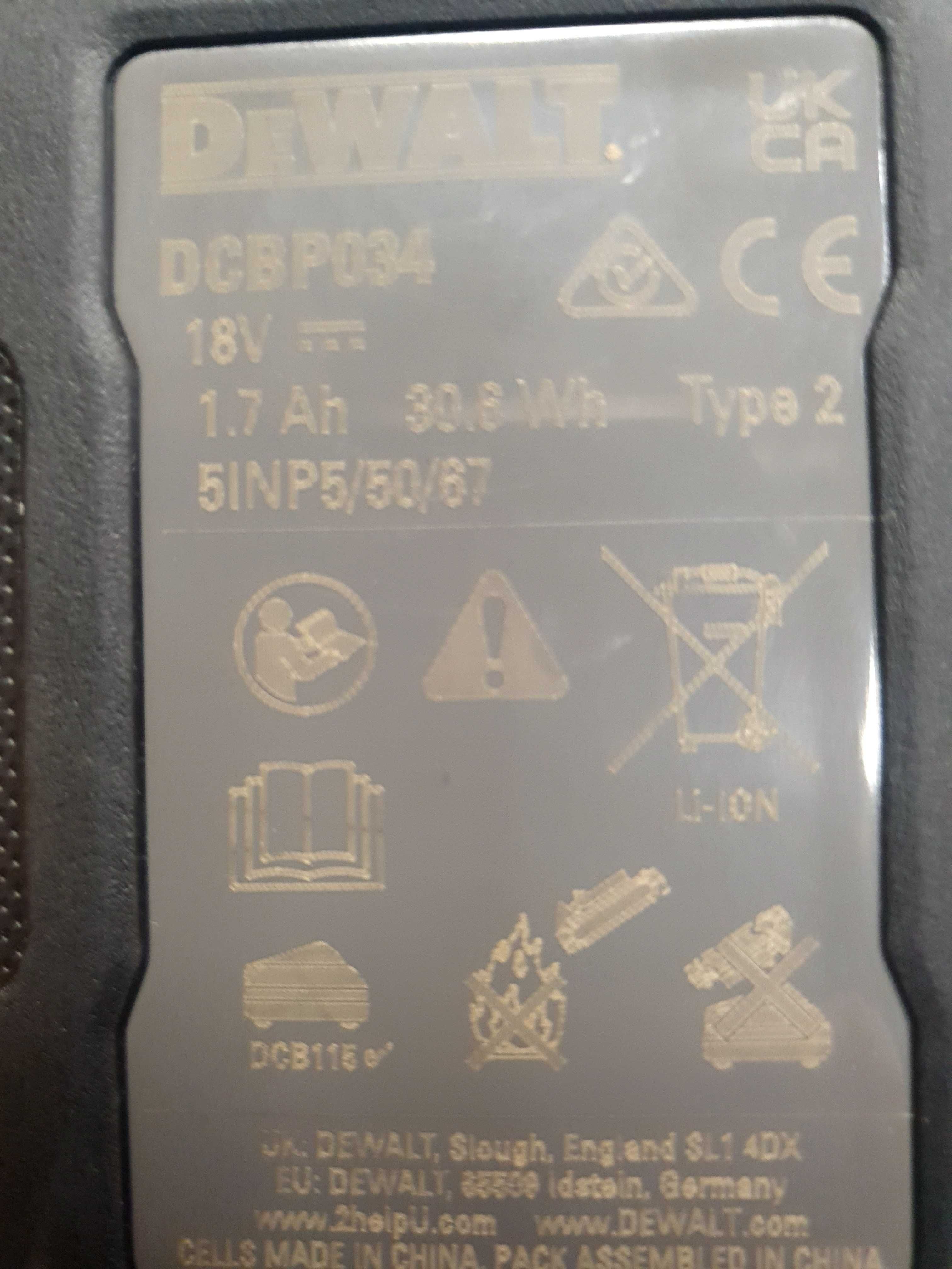 Акумуляторна батарея PowerStack DeWALT DCBP034 3роки гар.