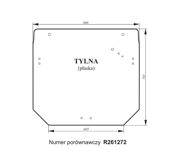 Szyba tylna zielona John Deere 5055E, 5065E, 5075E, 5085E ACX 902