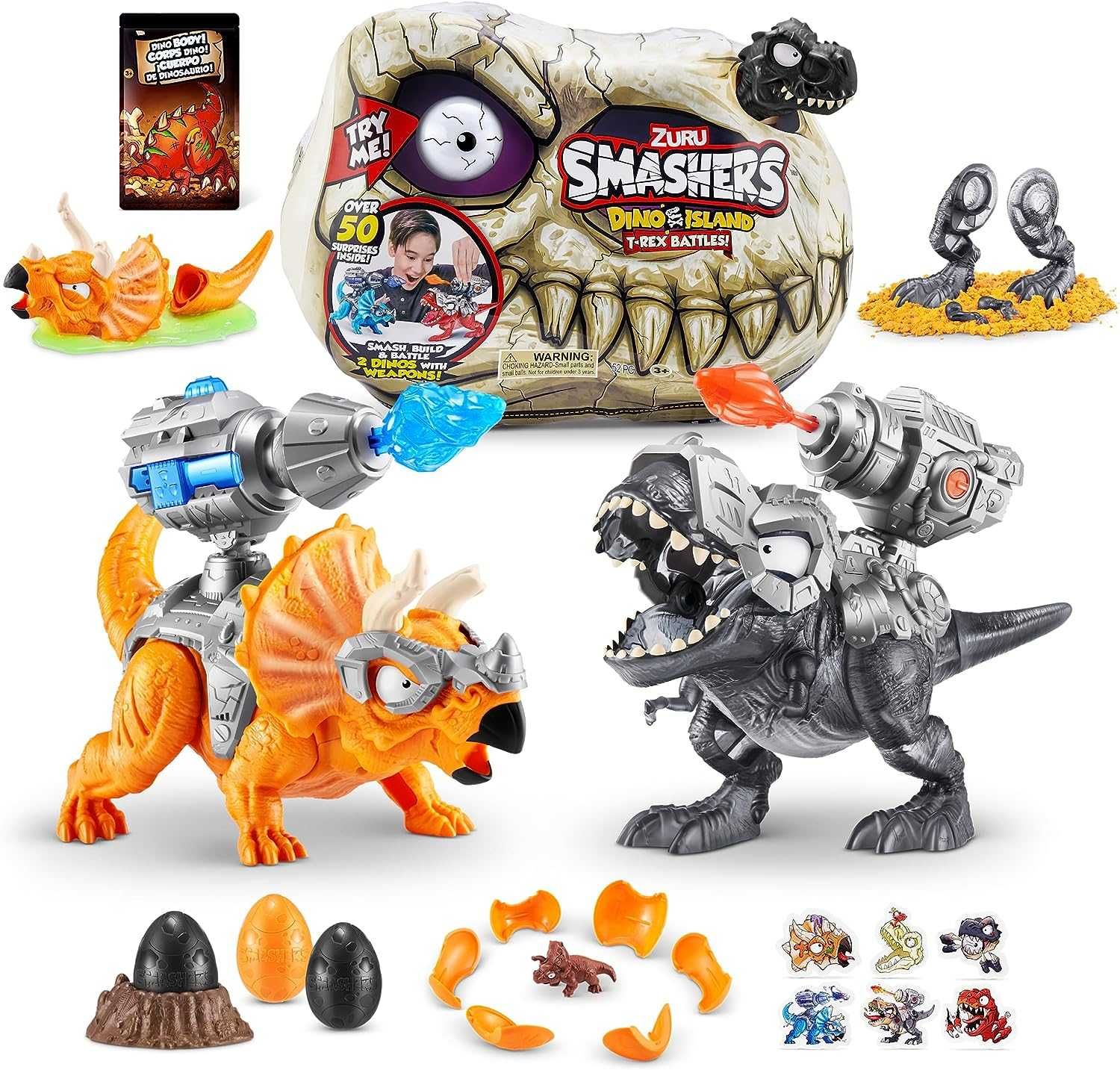 Smashers Dino Island skull T-Rex Battles голова дино батл 74102B череп