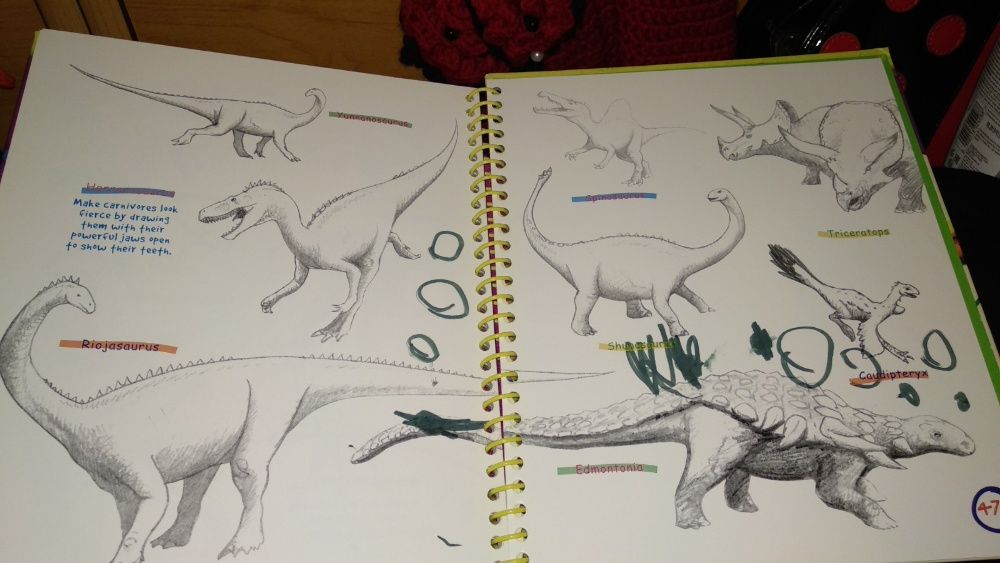 книга английский как рисовать динозавра how to draw dinosaur спираль