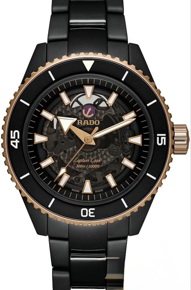 Zegarek automatyczny Rado Capitan Cook Skeleton omega rolex breitling