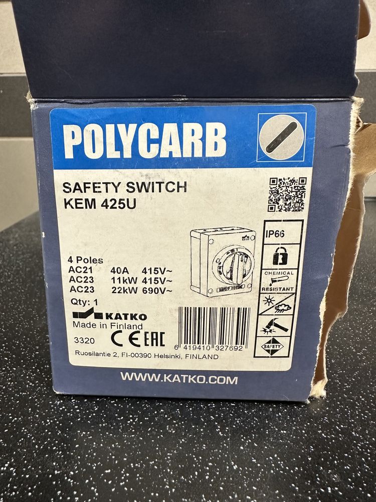 Włącznik wyłącznik bezpieczeństwa POLYCARB KATKO KEM 425U safety switc