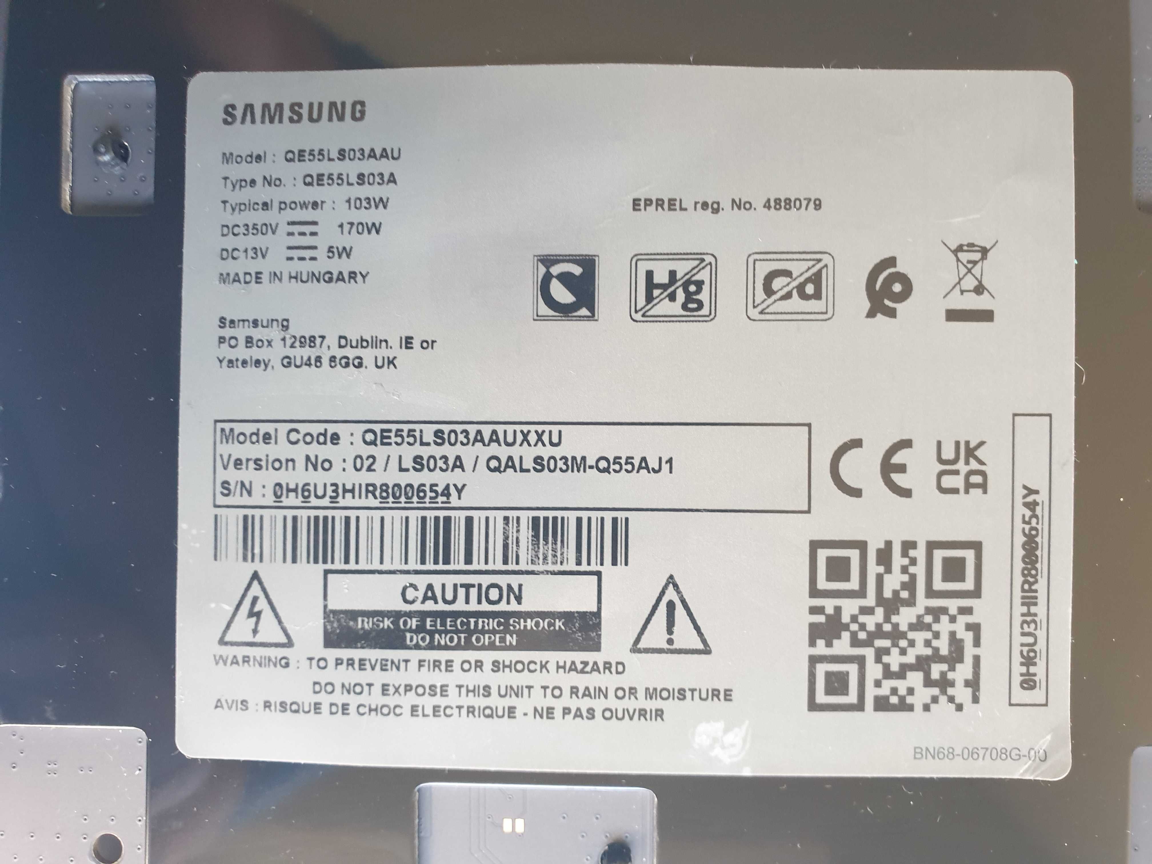 PŁYTA GŁÓWNA BN94_16864D TV SAMSUNG QE55LS03AAU matryca 55 cali