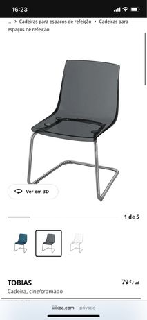 Cadeira preta transparente ikea