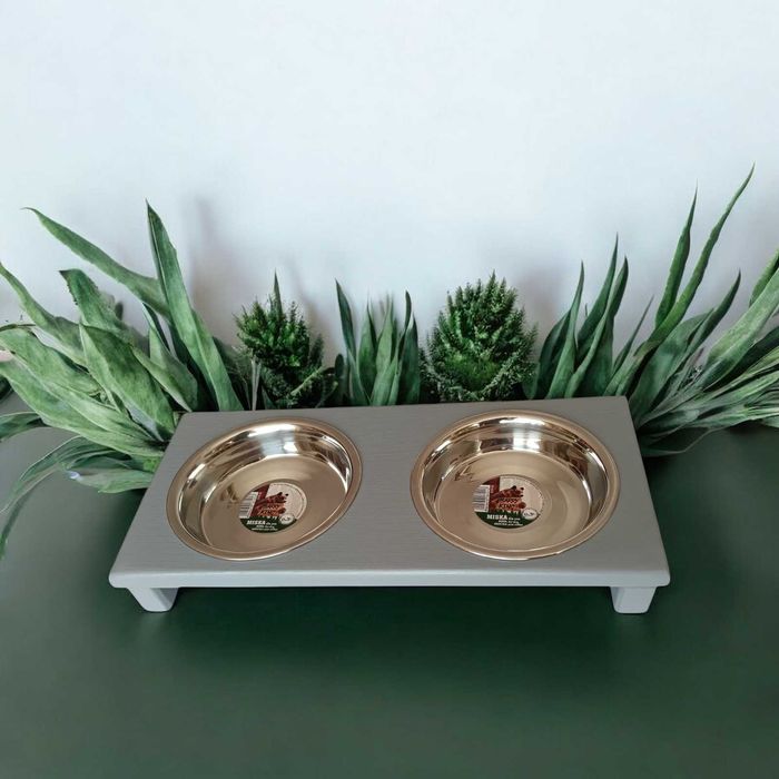 Stojak na miski dla kotów krótkopyskich lub psów szczeniąt 2x 0,3l