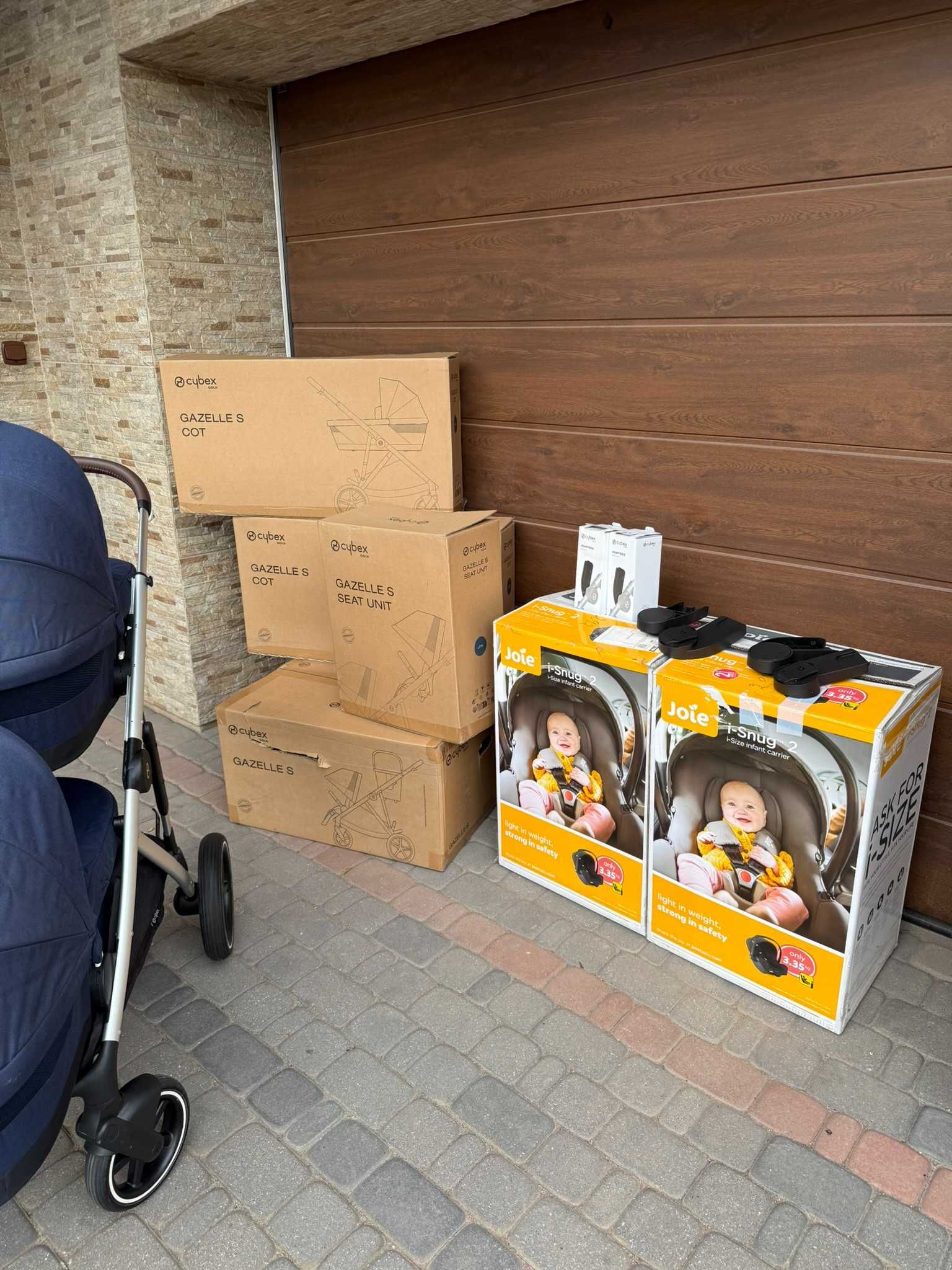 Cybex Gazelle S bliźniaczy + nosidełka Joie i-Snug 2 GWARANCJA