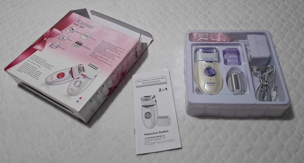 Depilator damski, maszynka do golenia, golarka, bezprzewodowy, 2w1