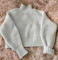 H&M sweter golf balonowe bufiaste rękawy stan idealny crop