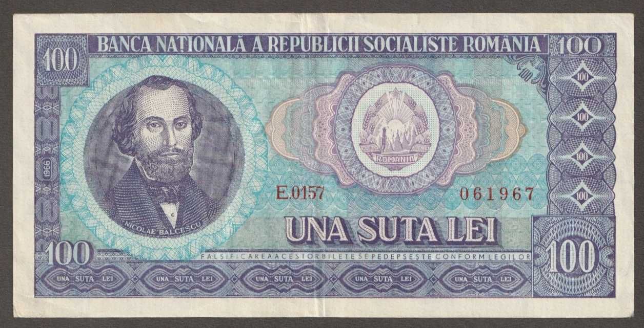 Rumunia 100 lei 1966 - Balcescu