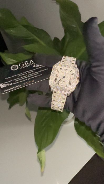 Cartier Santos 41mm VVS Moissanite icedout aftermarket