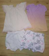 011 - koszulki + spodenki - dziewczynka roz. 92 2szt