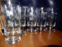 6 zdobionych szklanek Krosno
