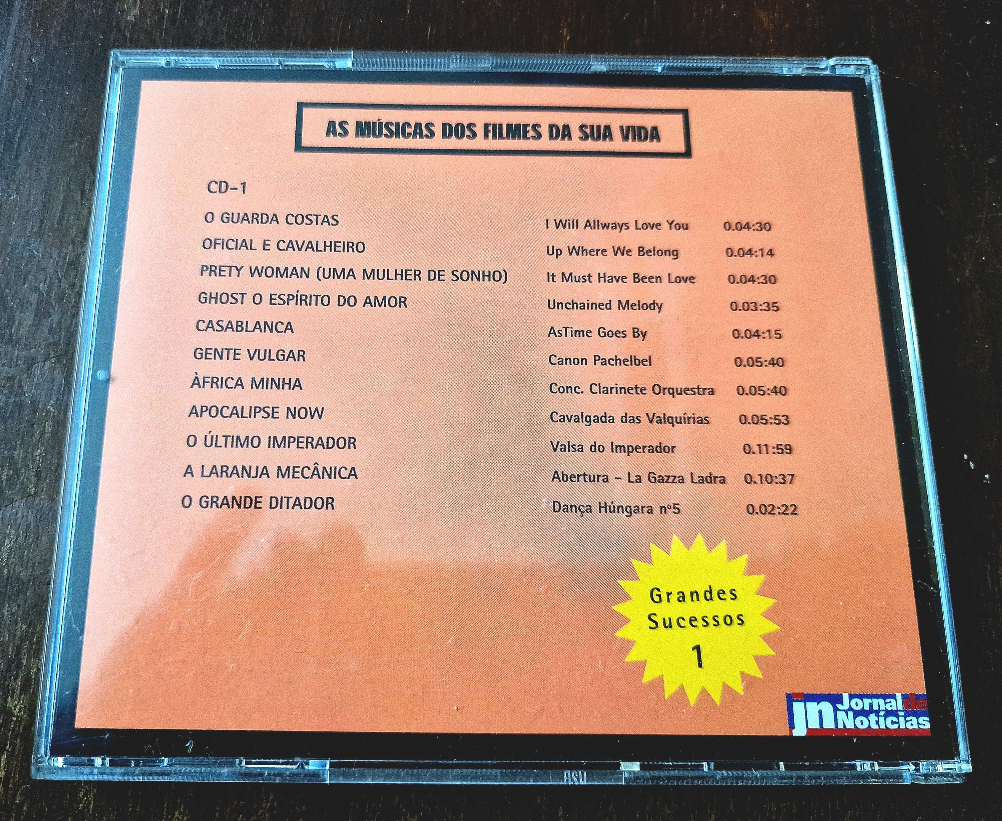 CD musical "As músicas dos filmes da sua vida" do Jornal de Notícias