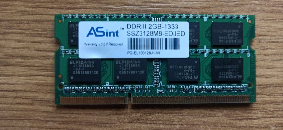 Pamięć ram DDR3 do laptopa 2GB