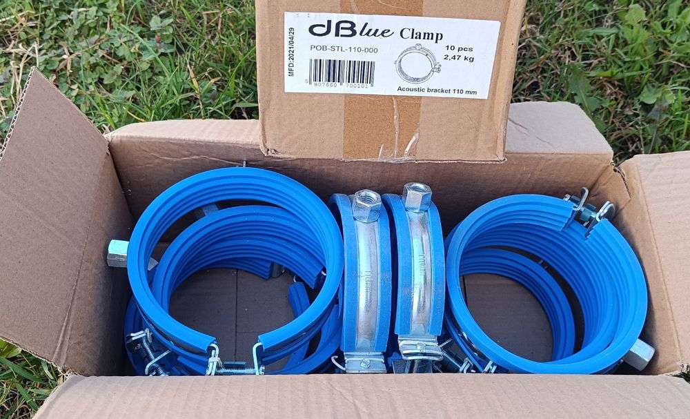 20 sztuk - obejma opaska zaciskowa akustyczna do rur Clamp 110 dBlue 2