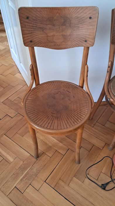 Zestaw 4 krzeseł PRL vintage