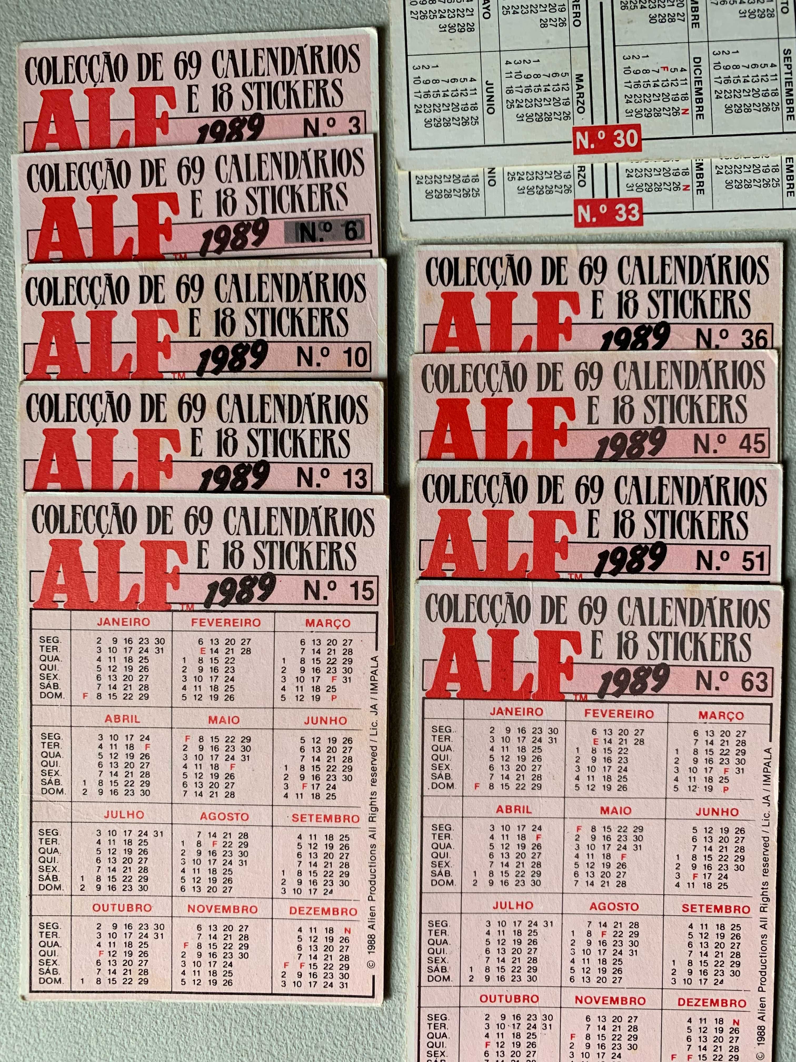 Calendários de 1989 - Alf (preço unitário)