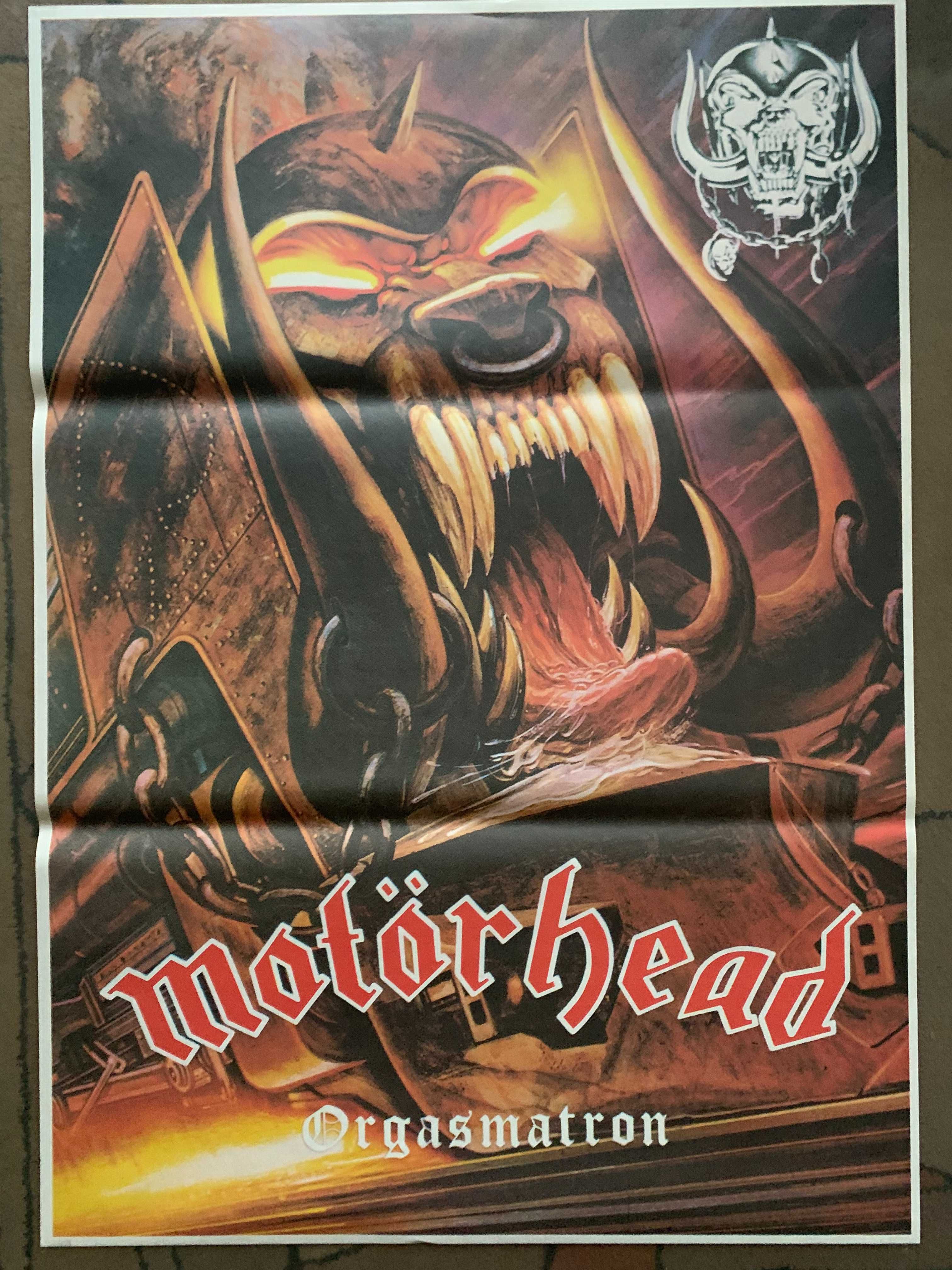 4 plakaty: SLAYER, Judas Priest, Motorhead, Megadeth z końca XX wieku