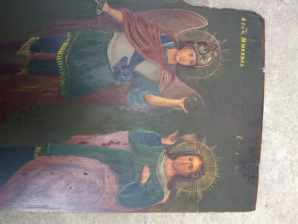 Ікона старовинна Михайло і Варвара (дерево - стяжка) RRR