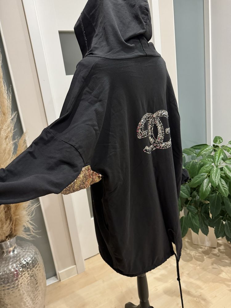 Długa bluza z cekinami elegancka