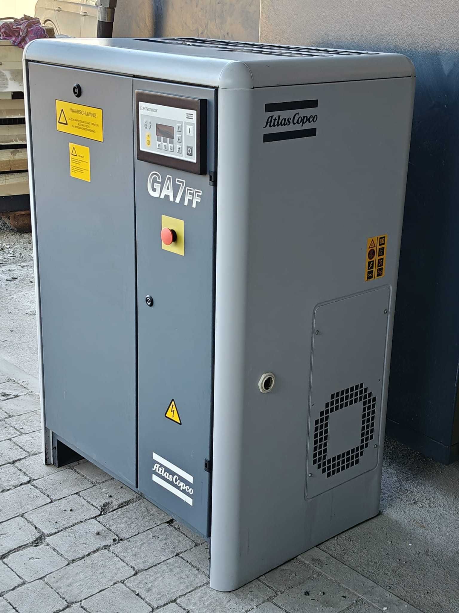 Sprężarka Atlas Copco GA 7 FF z osuszaczem