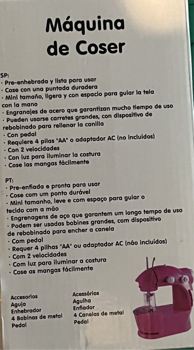 Maquina de coser de brinquedo