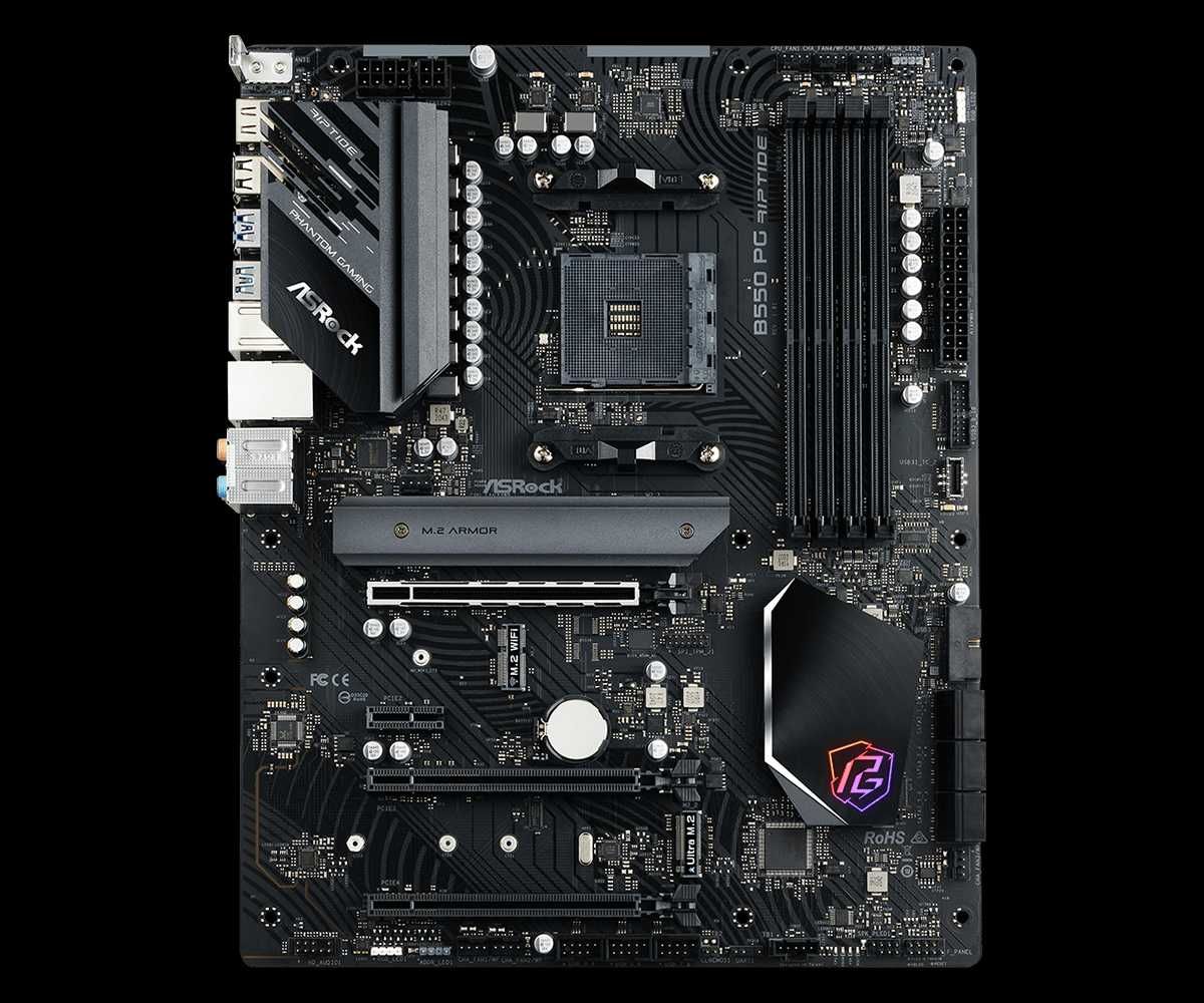 Материнська плата Asrock AM4 b550 PG Riptide + Wifi карта Intel AX210
