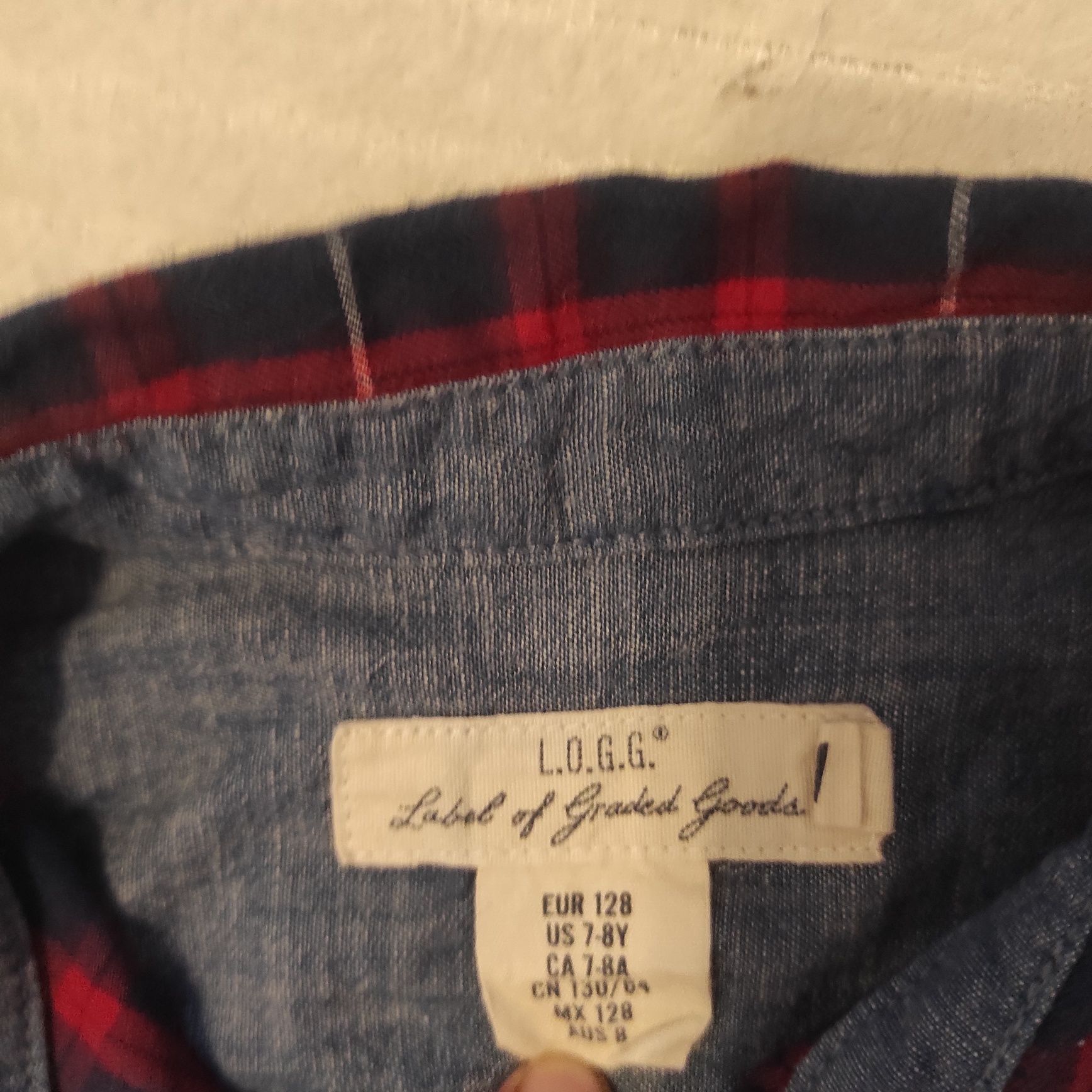 Koszula biała i koszula w kratkę h&m 128