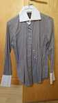 Camisa Sacoor Brothers, quadrados castanha e branca, tamanho 36
