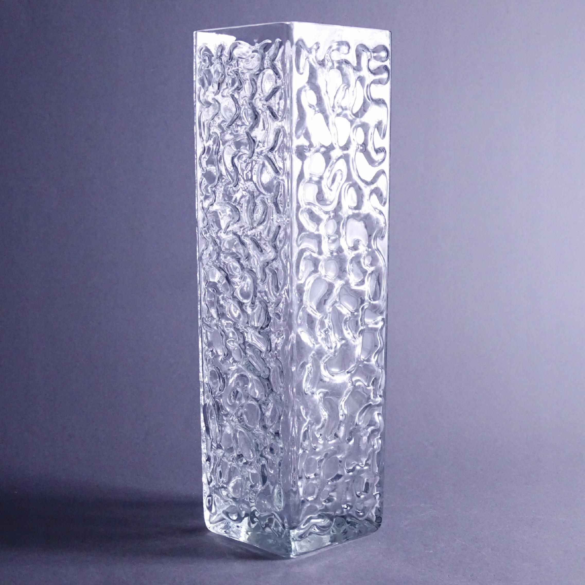 lata 70 piękny designerski wazon szklany