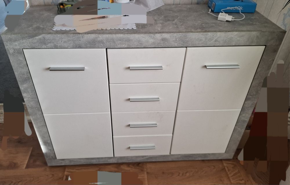 Комод біло-сірий, тумба