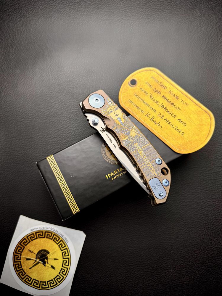 Нож Spartan Harsey Folder Titanium King Tutankhamun Bronze MagnaCut
