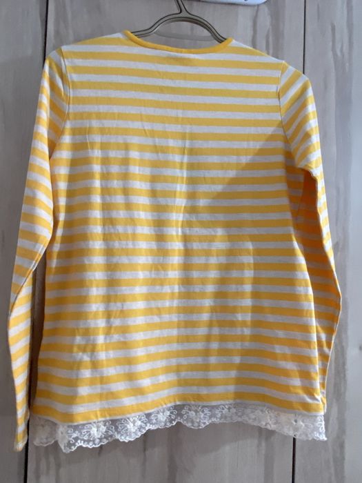 Lc waikiki 156 160 cm biała bluzka żółta biała nowa długi rękaw