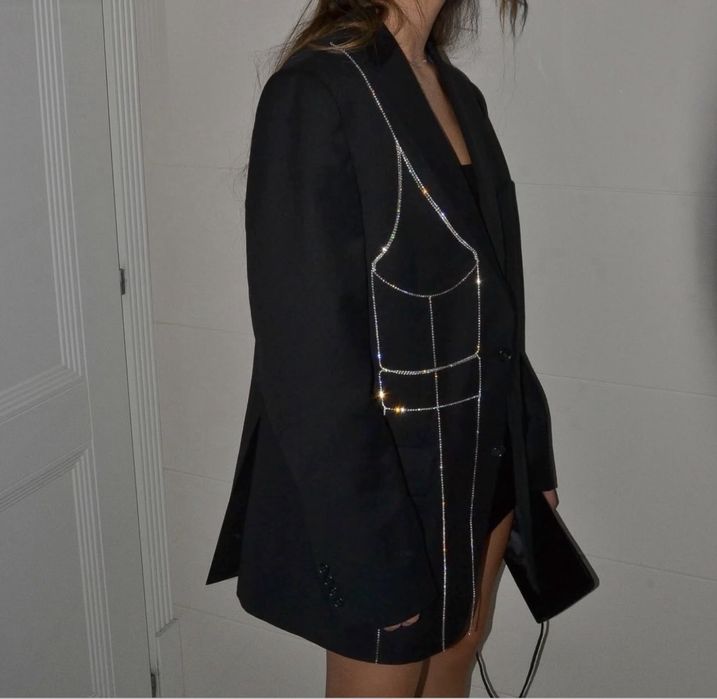 Апсайкл жакет зі стразами