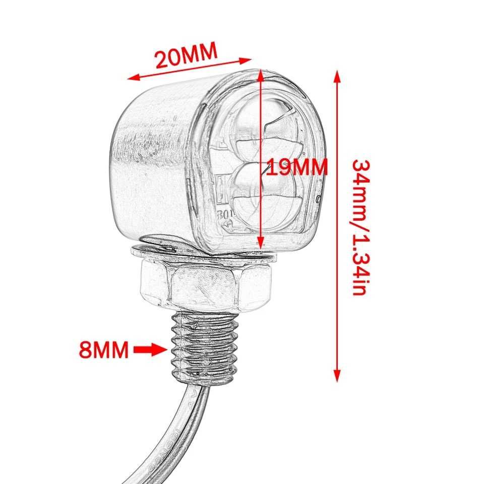Par piscas minimalistas âmbar LED alumínio