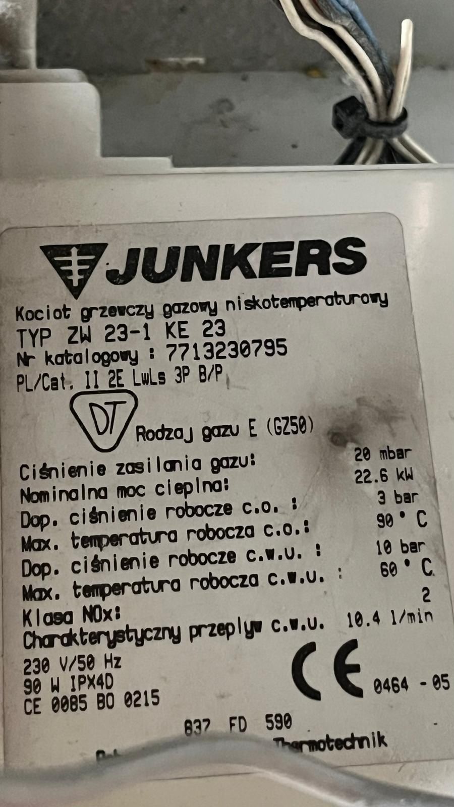 Kocioł Junkers gazowy