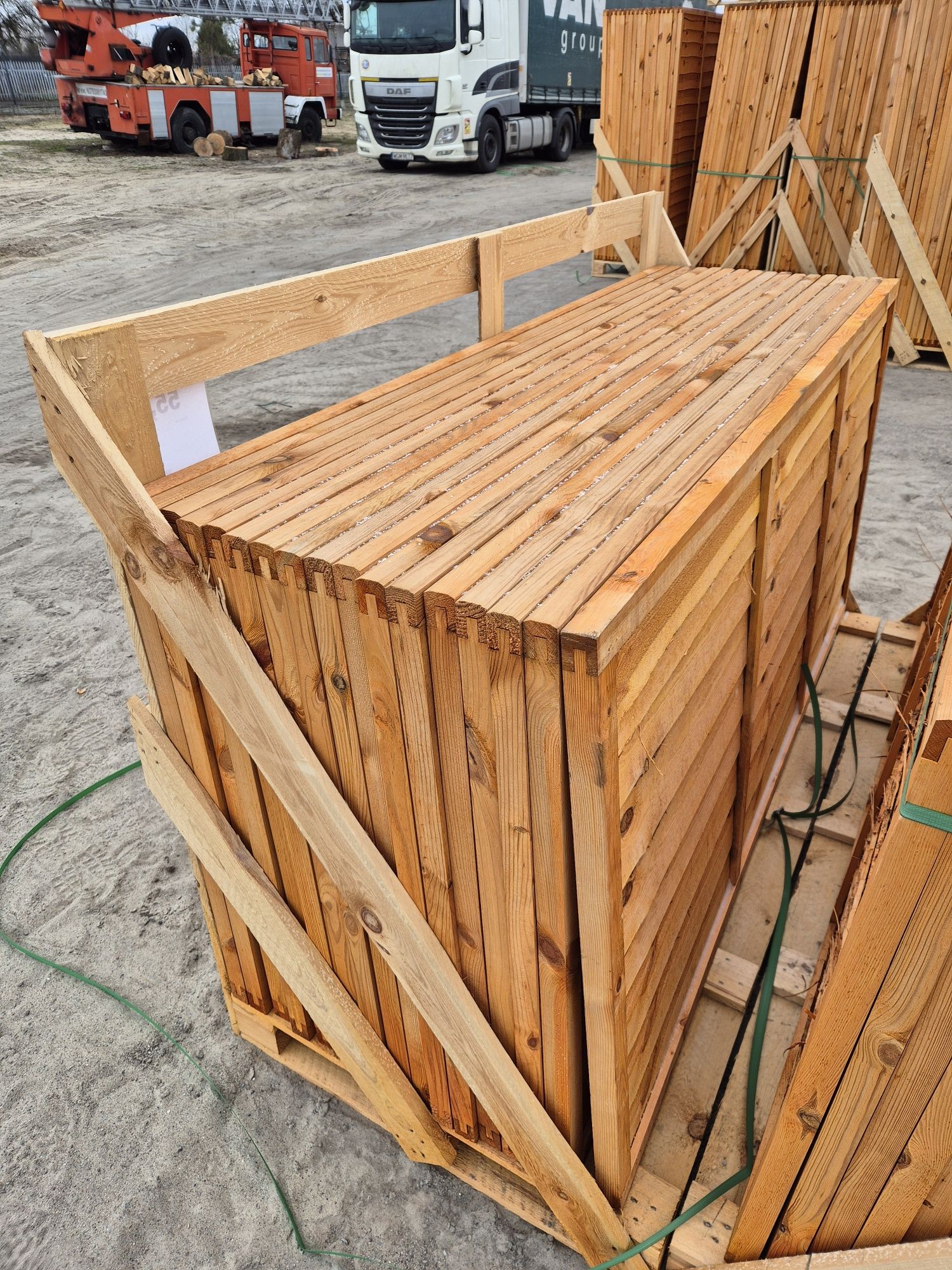 Panel lamelowy ogrodzeniowy płot drewniany  180x180 Gruby