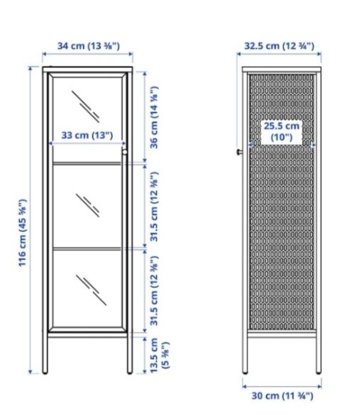 witryna szafka IKEA i dwa regały