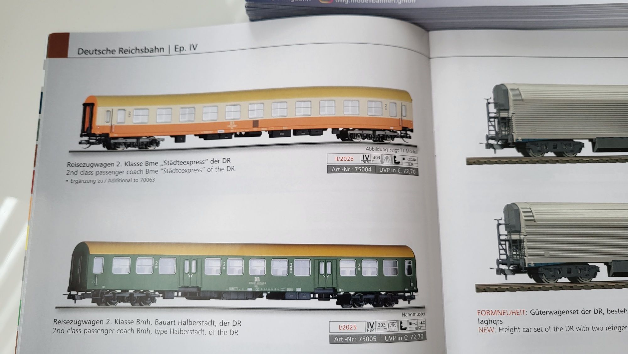 Tillig katalog nowości modelarskich H0  2025 rok 28 str jęz. niemiecki