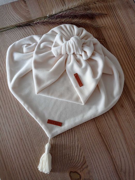 komplet Turban i chusta, welur, Handmade