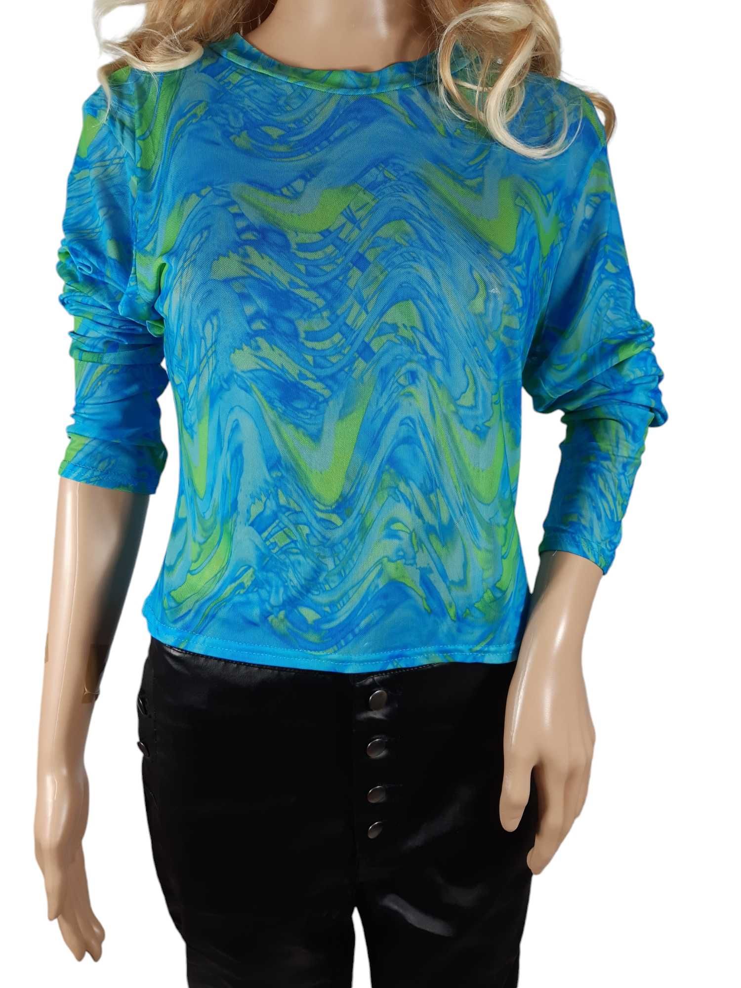 Nowa niebieska bluzka damska mgiełka 40,L/42,XL PrettyLittleThing wzór