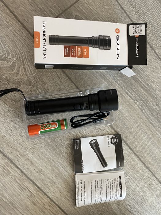 Новий ліхтар тактичний GOGFL03B GoGen Flash light Fl 03 black 1100Lm