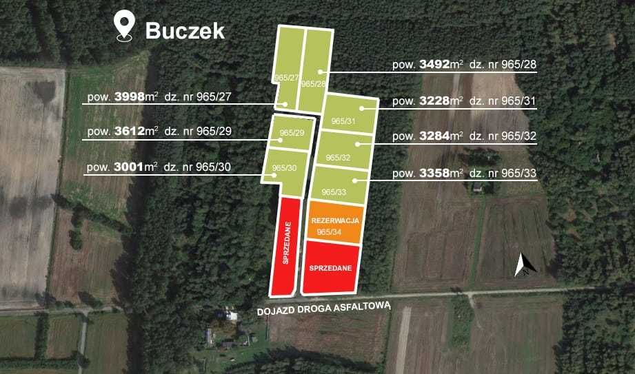 Działki budowlane pod zabudowę jednorodzinną z własnym lasem.
