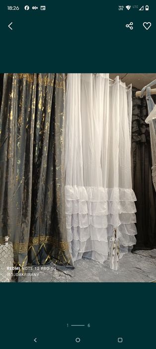 Firany z falbanami 400x250cm woalowe